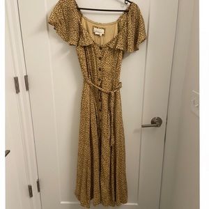 Anthropologie Leopard Print Midi Sundress Sz 4